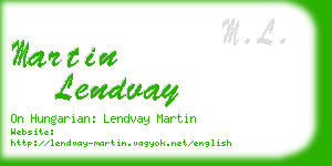 martin lendvay business card